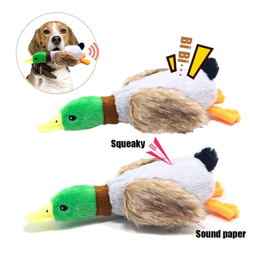 Cute Plush Duck Dogs Squeak Toys Funny Pet Play Intereactive