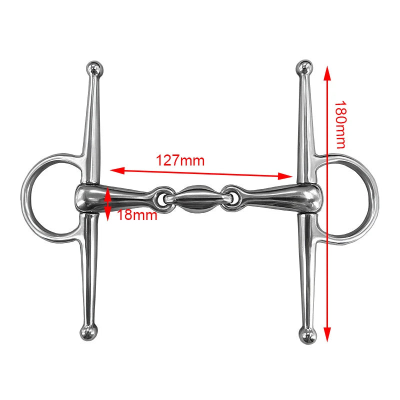125 127 130 135mm Stainless Steel Full Cheek Bit Horse Gag – 6 Colors