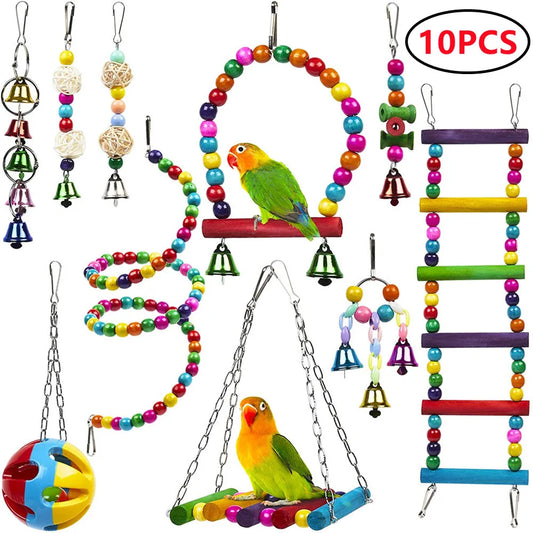 Combination Bird Toys Set Swing Chewing - ProPawPet.com