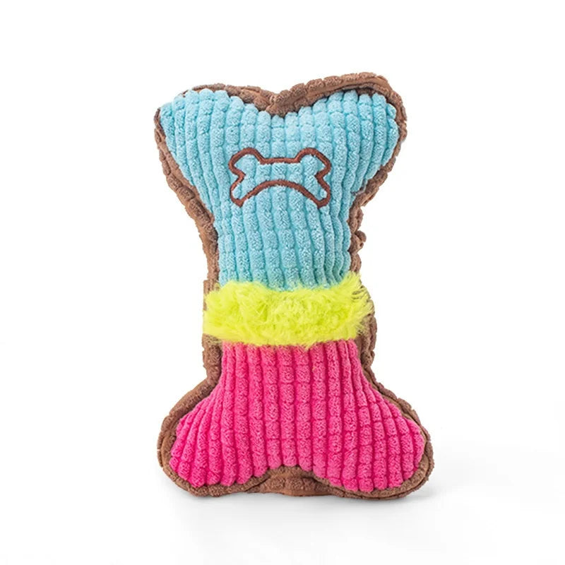 Plush Dog Squeaky Plaything Bone Chew for Small Medium Breeds – Dog Supplies