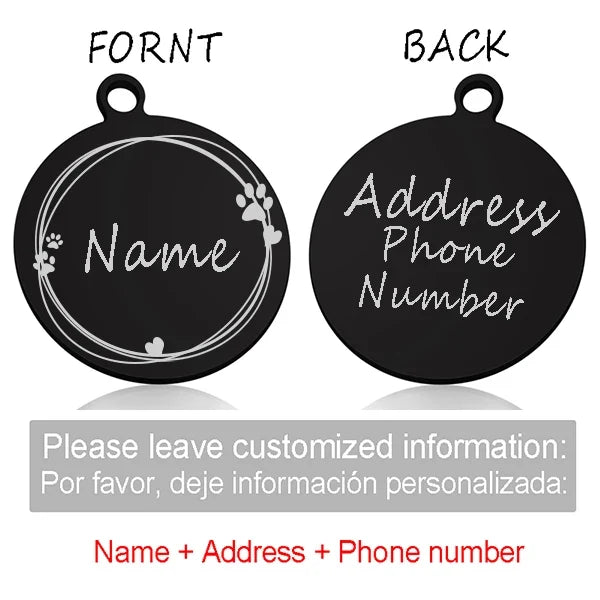 Custom Personalized Cat Dog ID Circle Tag - ProPawPet.com