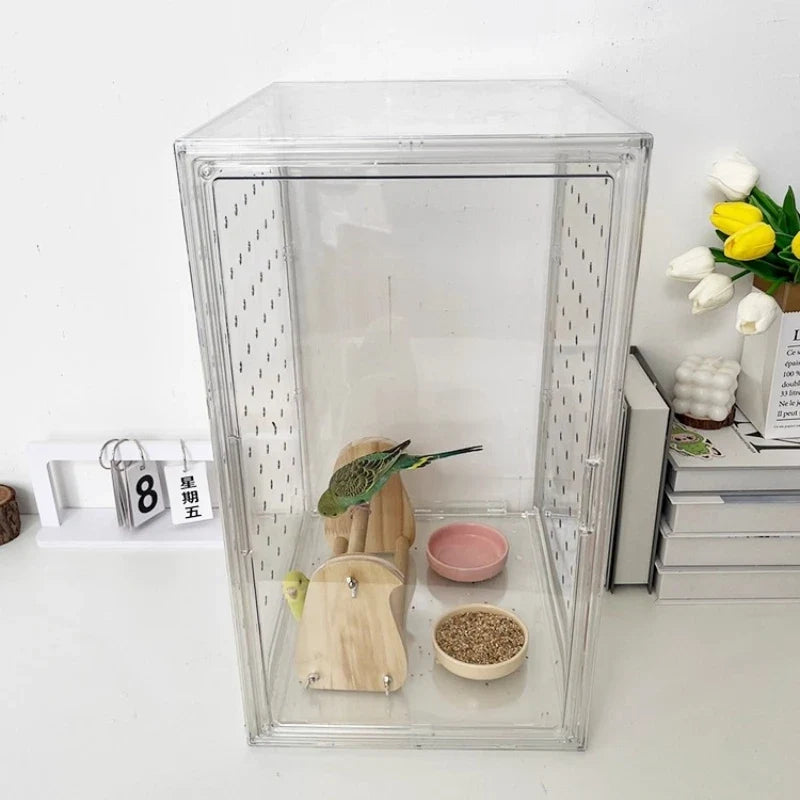 ‌360° Clear View Bird Cage,Splash-Proof - ProPawPet.com