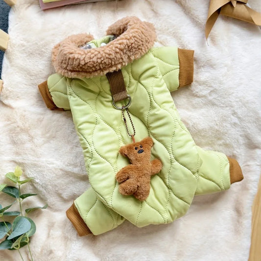Puppy Warm Clothes Green Thick-Warmed - ProPawPet.com
