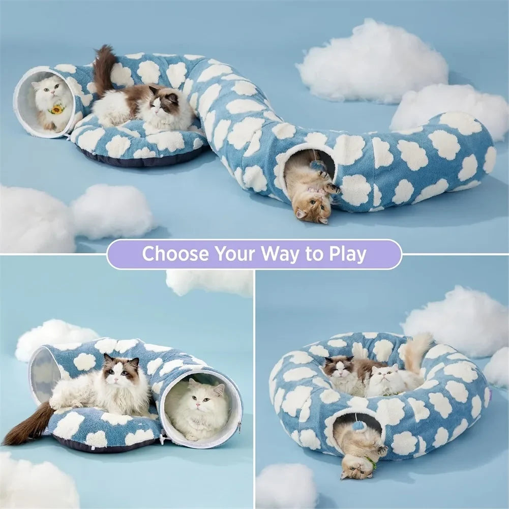 2 in 1 Dachshund Tunnels Cat Bed Flower - ProPawPet.com