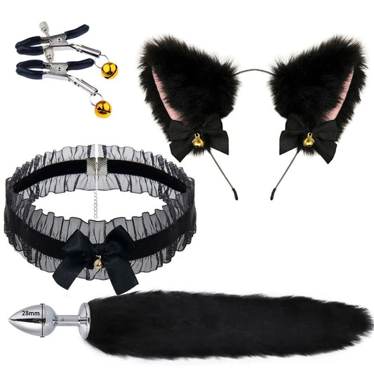 Cute Fox Tail Anal Plug Bow-Knot Soft Cat - ProPawPet.com