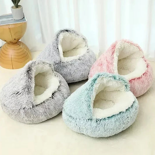 2 in 1 Winter Soft Plush Pet Bed with Cover - ProPawPet.com