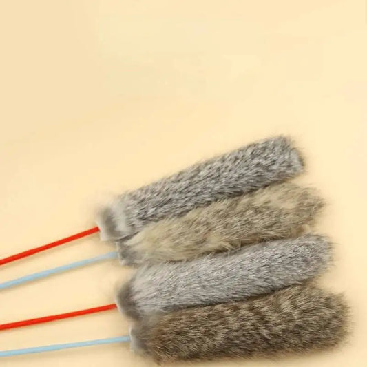 Random Color Tease Cat Stick Faux Rabbit Fur - ProPawPet.com