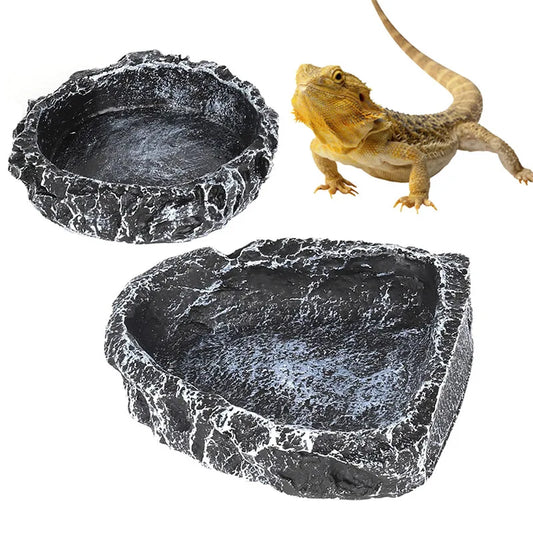 Reptile Feeding Water Bowl Realistic Stone - ProPawPet.com