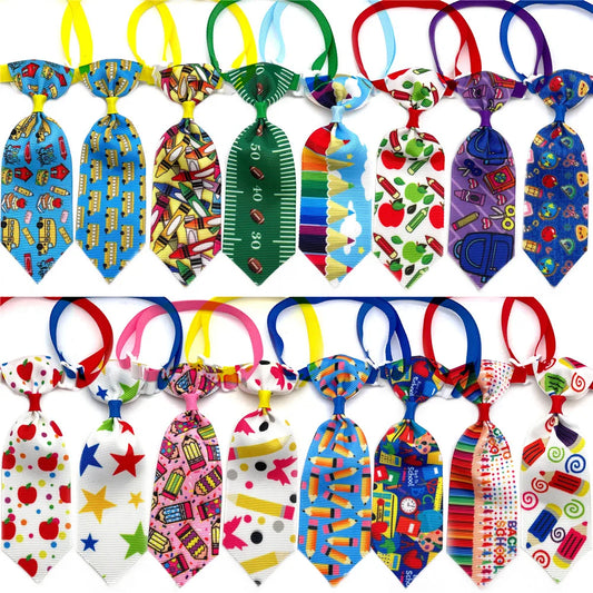 50/100pcs Dog Bow Tie Back To School Style - ProPawPet.com
