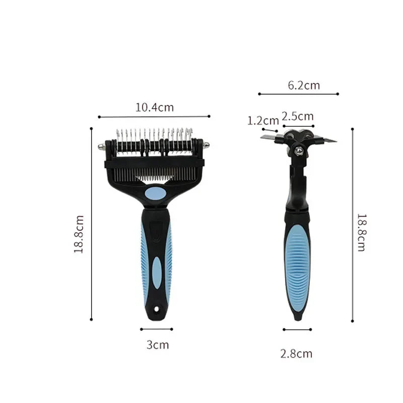 3‑In‑1 Pet Deshedding Brush, Dog & Cat Fur Remover Knot Cutter – 4 Colors