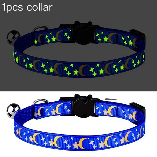 Pet Collar Cat Dog Gold Color Stars and Moon - ProPawPet.com