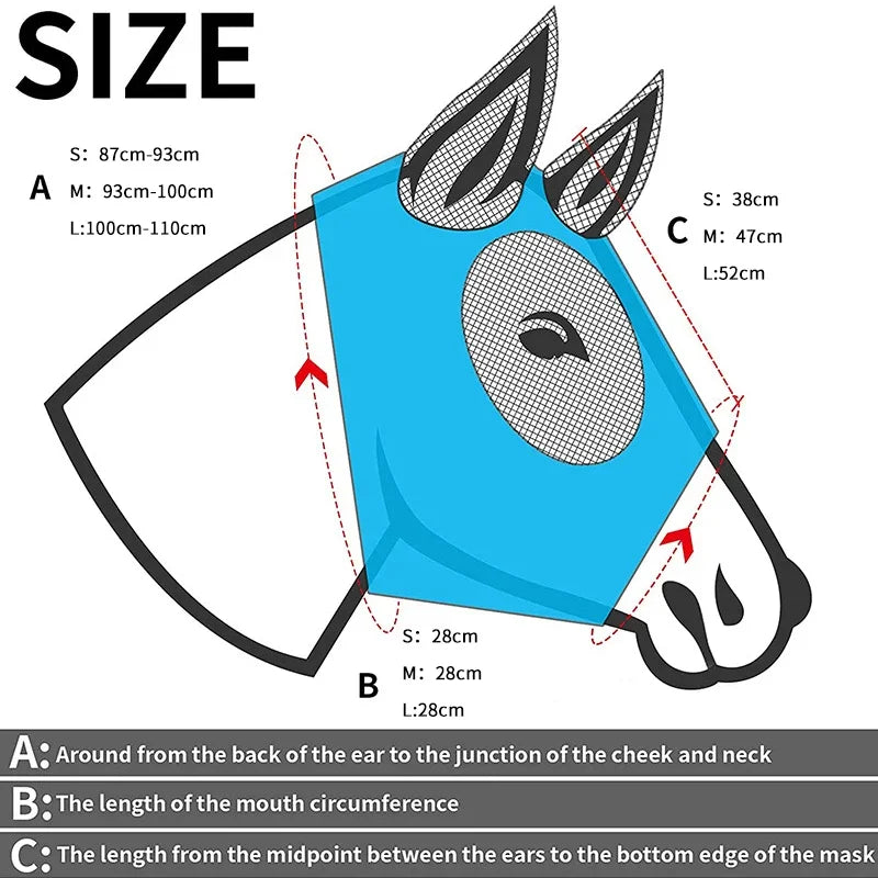 Fine Mesh Horse Equine Fly Mask With Ears - ProPawPet.com