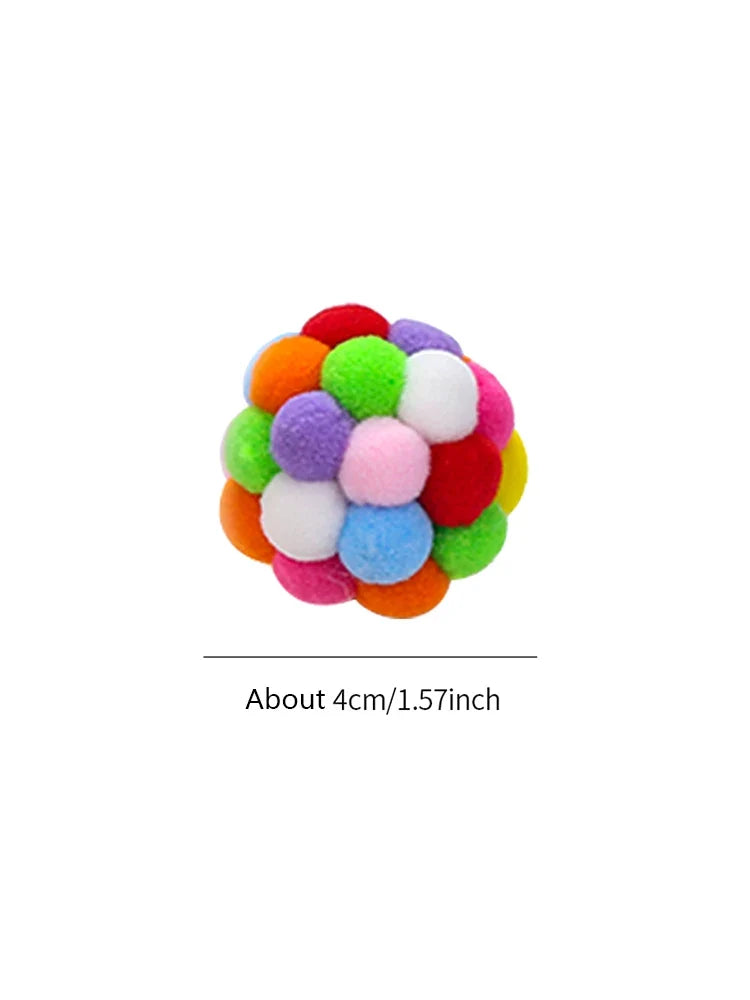 Cat Toys Colorful Handmade Bell Ball, Interactive