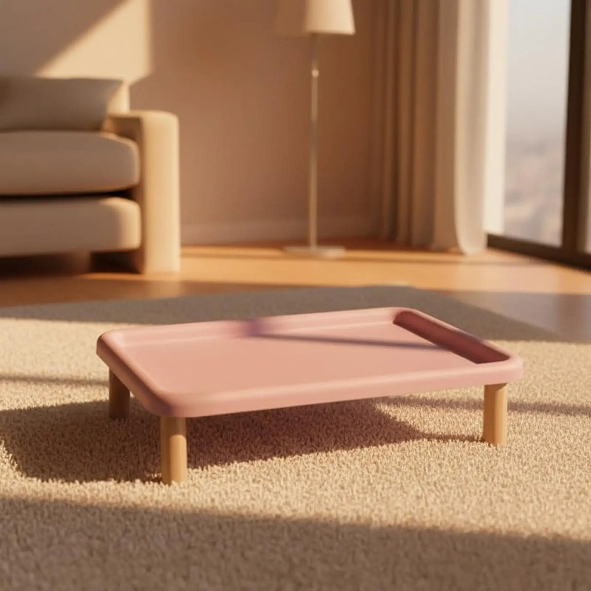 Wood Elevated Cat Food Bowl Platform Portable for Automatic Pet