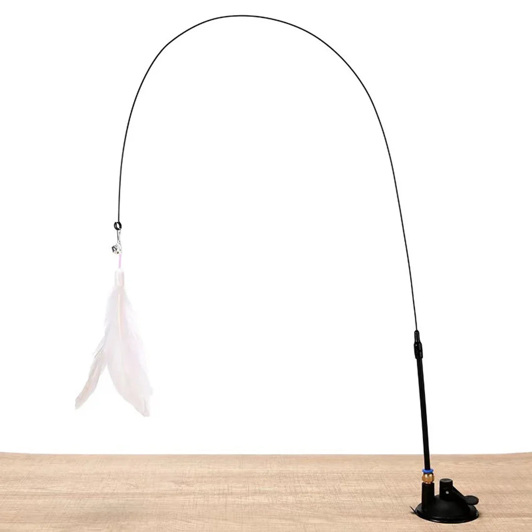 Cat Feather Bell Toy with Suction Cup Base 1 Teaser – 5 Colors