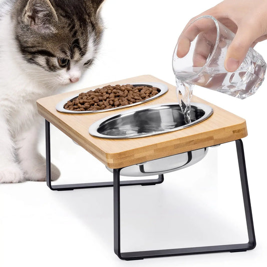 Elevated Cat Bowls Pet Feeder 15° Tilted - ProPawPet.com