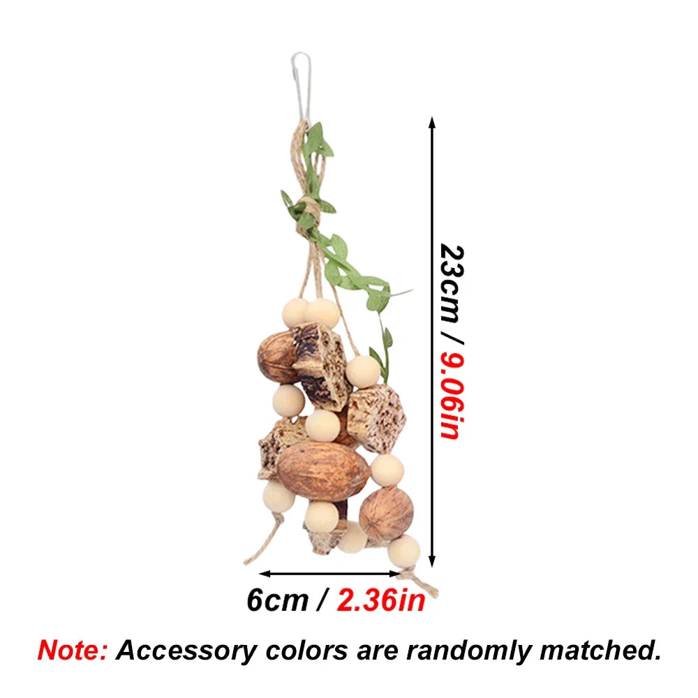 Random Color Wood Hanging Parrot Chewing Swing – Bird Chew & Teething Toys