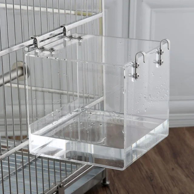 Bird Bath for Cockatiel Bathtub with Hanging Hooks – 3 Sizes