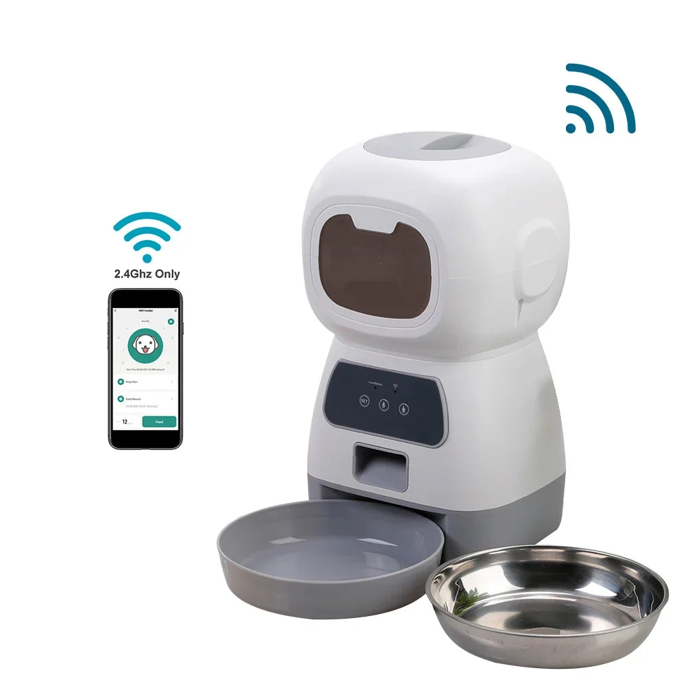 3.5l Automatic Pet Feeder for Cats WiFi Smart Swirl Slow Dog – 2 Colors