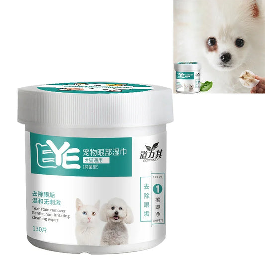 130 Count Tear Stain Remover Dog Eye Wipes - ProPawPet.com