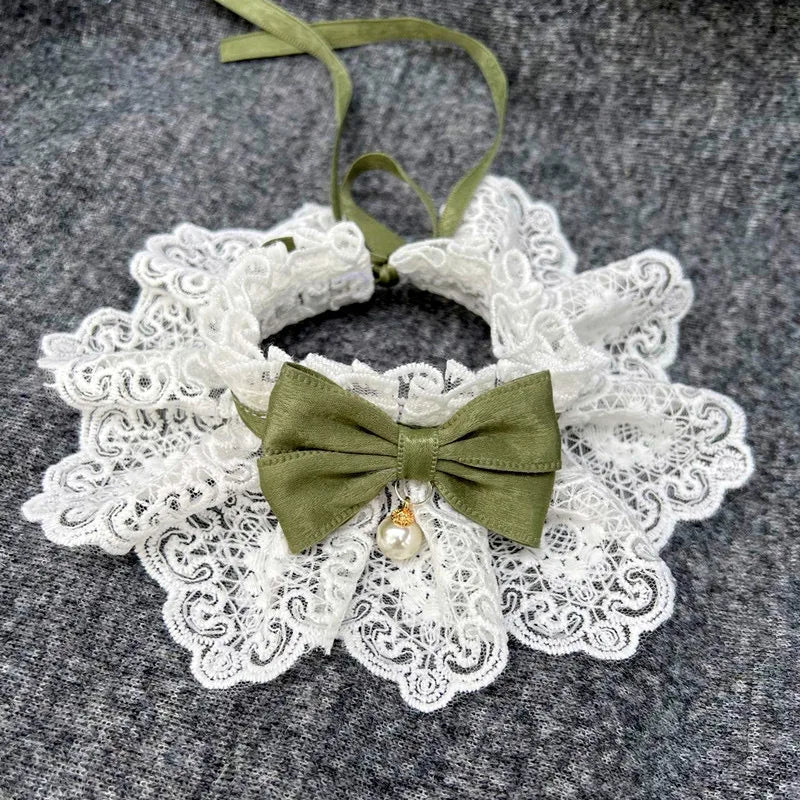 Pearl Dog Collar Jewelled Silk Wedding Cat - ProPawPet.com