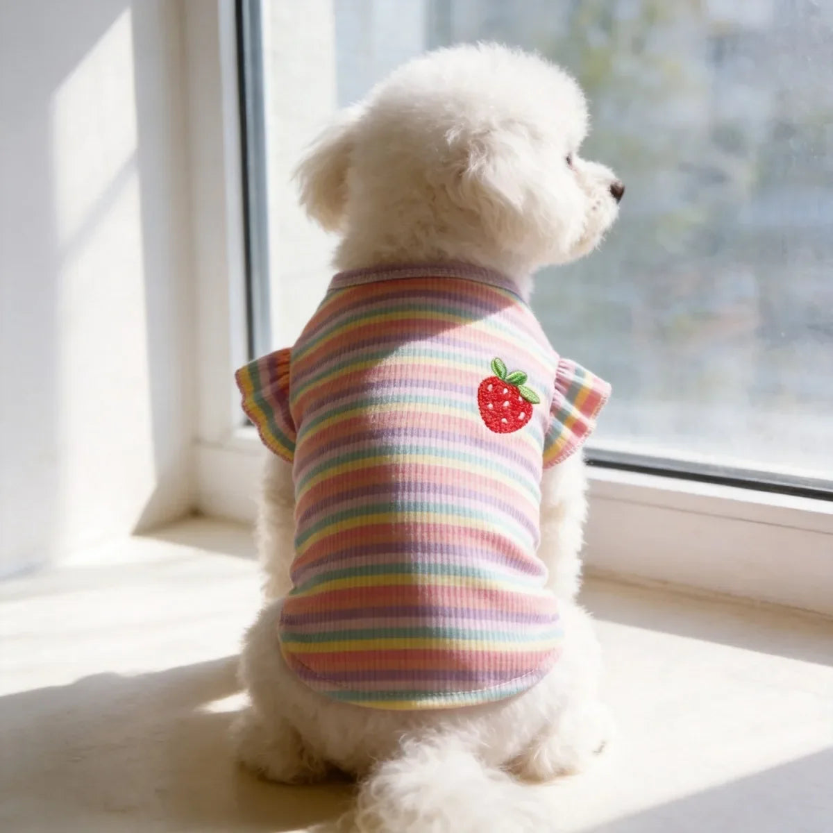 New Rainbow Striped Pet Dog Cat Summer Ins - ProPawPet.com