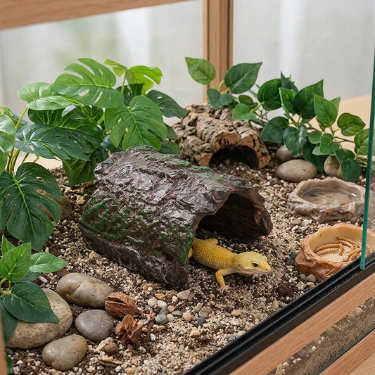 Resin Reptile Hideout Cave Tree Bark Design - ProPawPet.com