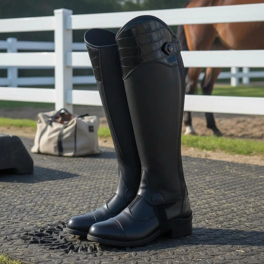 Leather Half Leg Guards Elastic Panel - ProPawPet.com