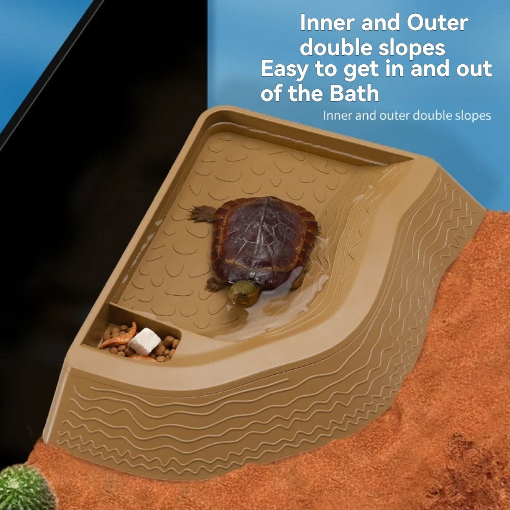 Yellow Edge Turtle Bath Basin Half Water - ProPawPet.com