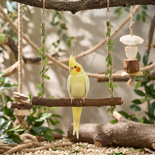Parrot Swing Toy Rattan Hanging - ProPawPet.com