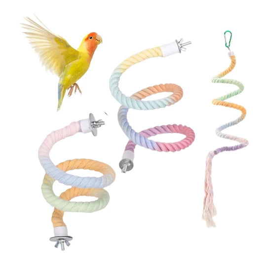 Bird Rope Perches Gradient Colorful Bendable - ProPawPet.com