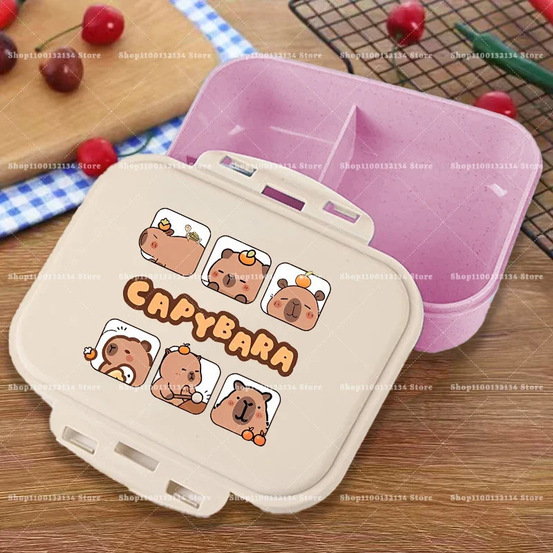 Capybara Bento Lunch Box Anime Animals Figures Food Storage – Dog Supplies