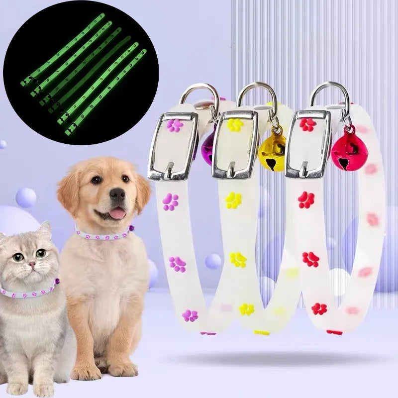 Cat Collar Glow in the Dark Footprint Cute - ProPawPet.com