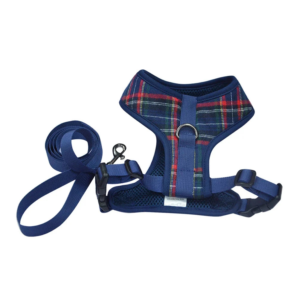 Plaid Pet Harness Leash Set for Small Dogs - ProPawPet.com