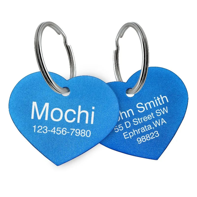 Personalized Custom Aluminum Heart Shape Pet - ProPawPet.com