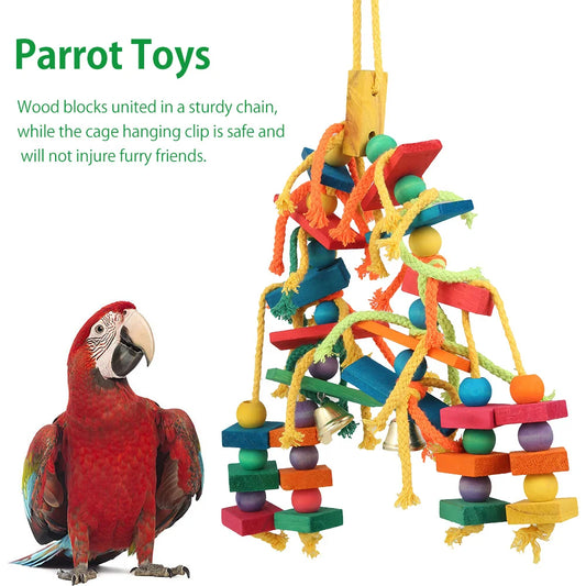 Wood Parrot Bird Toys Love Bird Cage Funny - ProPawPet.com