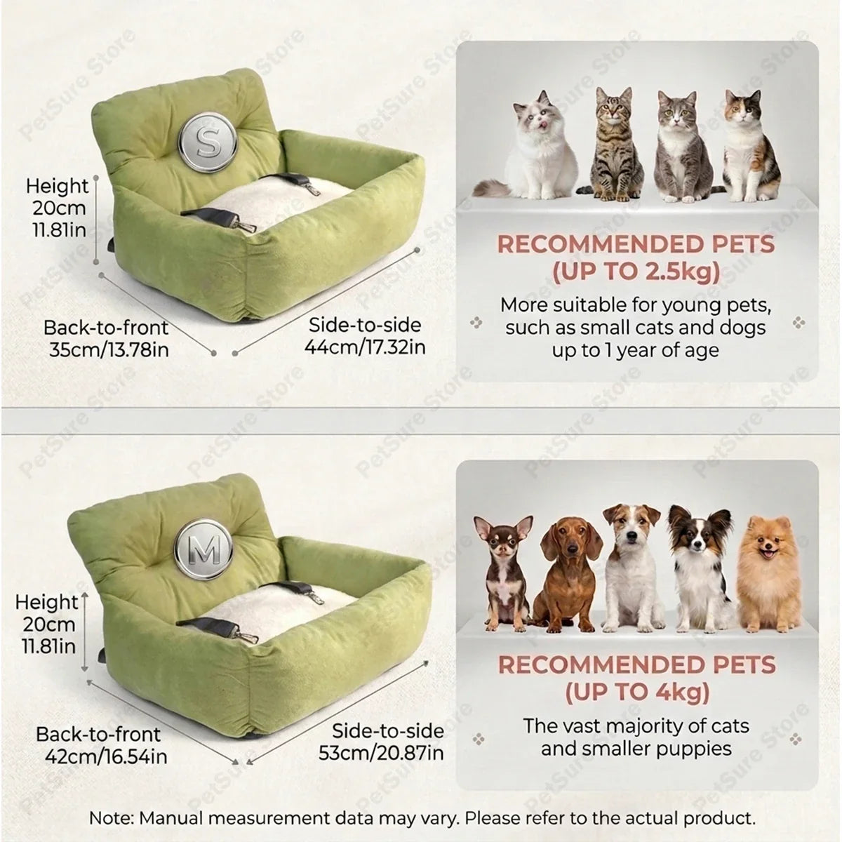 New Pet Car Safety Seat Bed Pad Removable - ProPawPet.com