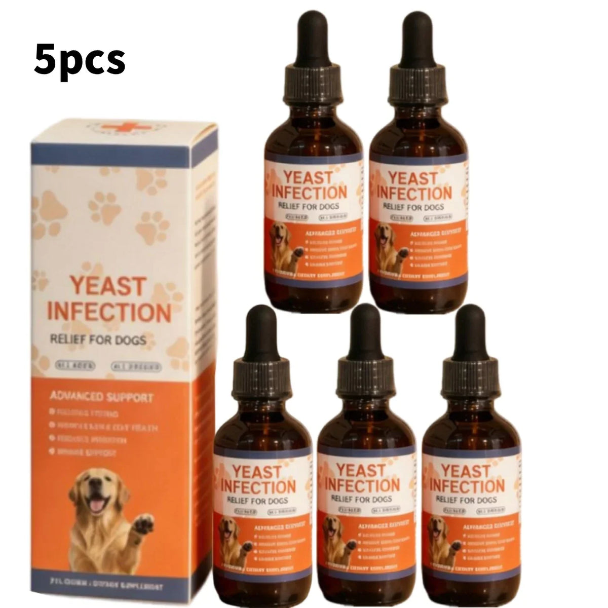 Dog Yeast Infection Relief Liquid Drops Supplement – 3 Colors
