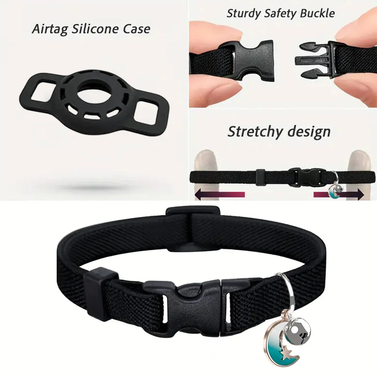 Fashion Airtag Pet Collar Adjustable Elastic - ProPawPet.com