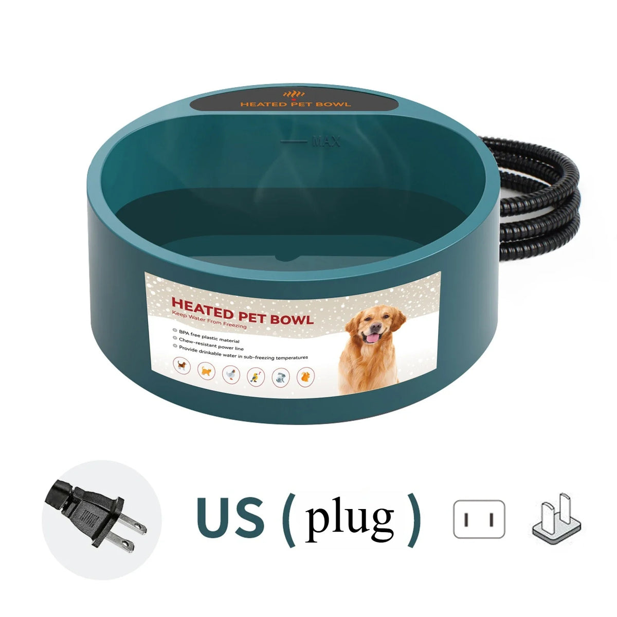 2.2l Heated Dog Dish, Provides No Freeze Water Pet Heater – photo 6