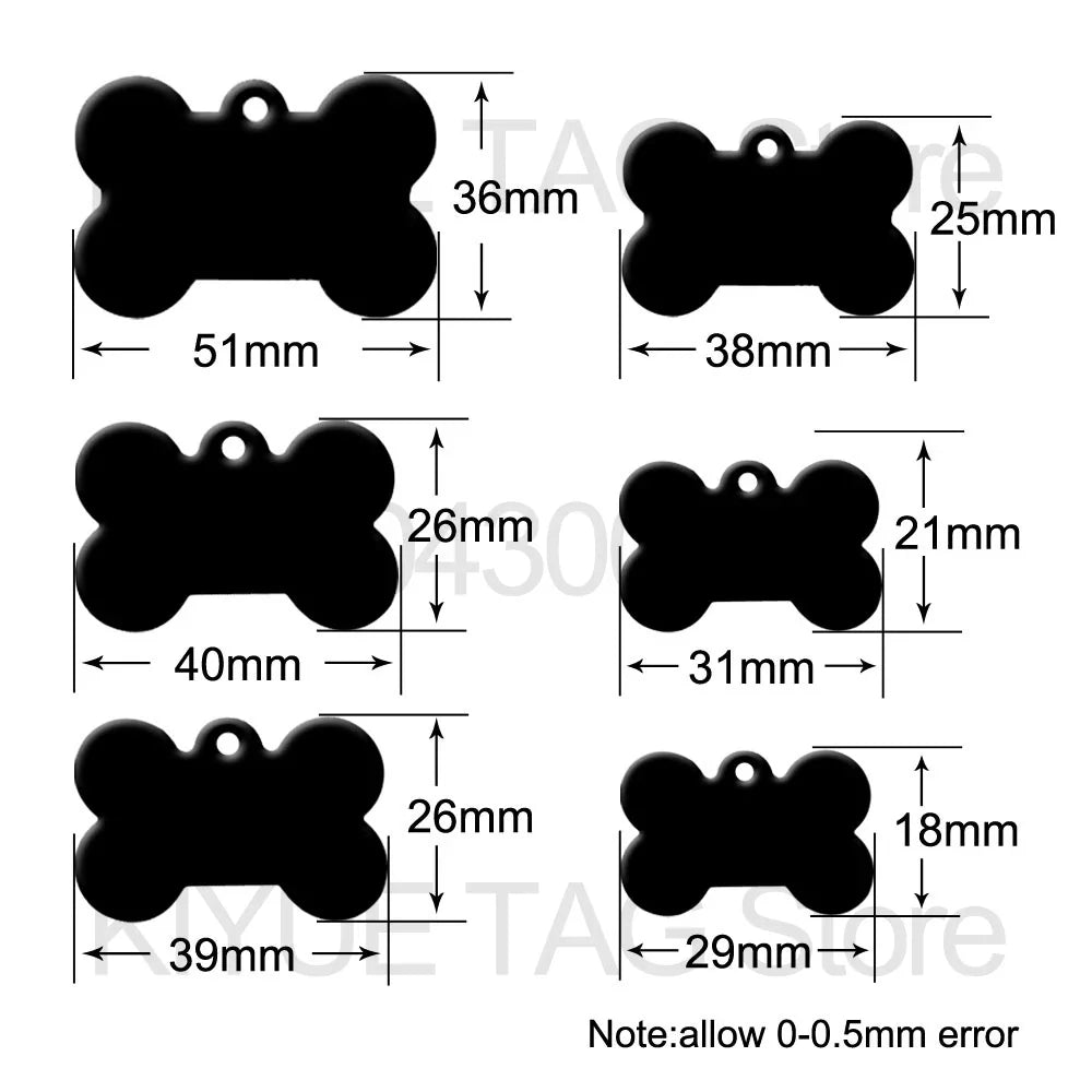 KIYUE 100 Pcs Blank Bone Shaped Dog Tag Cat - ProPawPet.com
