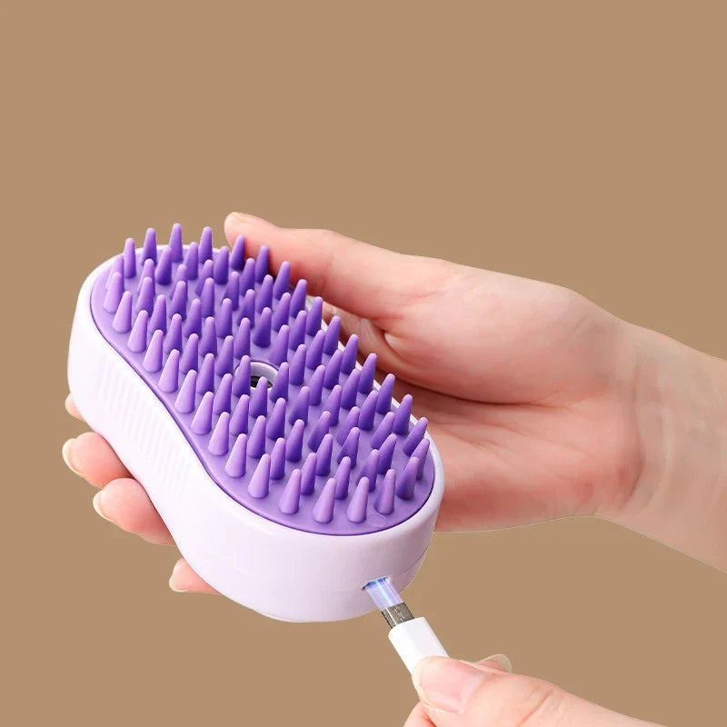 Steamy Brush Electric Spray Cat Hair Brush - ProPawPet.com