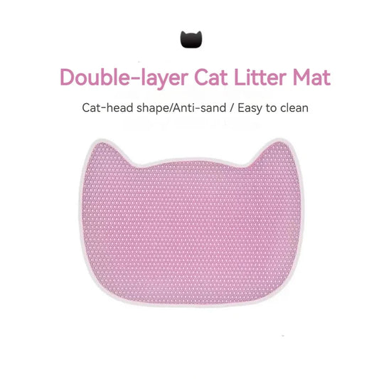 Double-Layer Cat Litter Mat Head-Shaped - ProPawPet.com