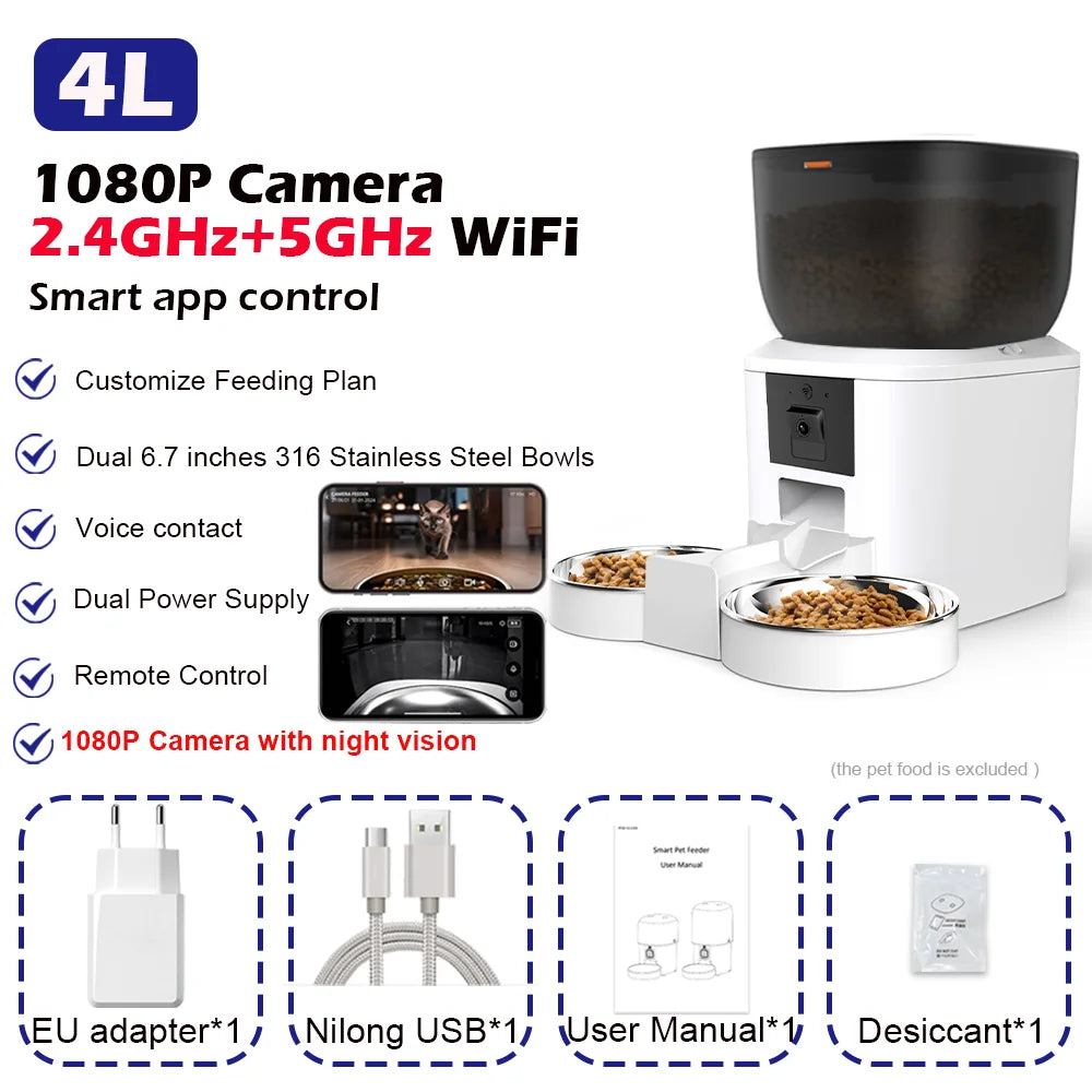 Furpipi 8l Smart Automatic Cat Feeders with 1080p Hd Camera 5g – Cat Supplies