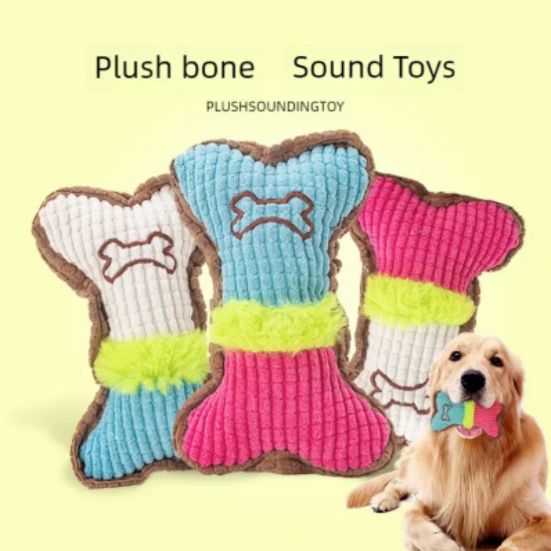 1PC Plush Dog Squeaky Toy Bone Chew Toy for - ProPawPet.com