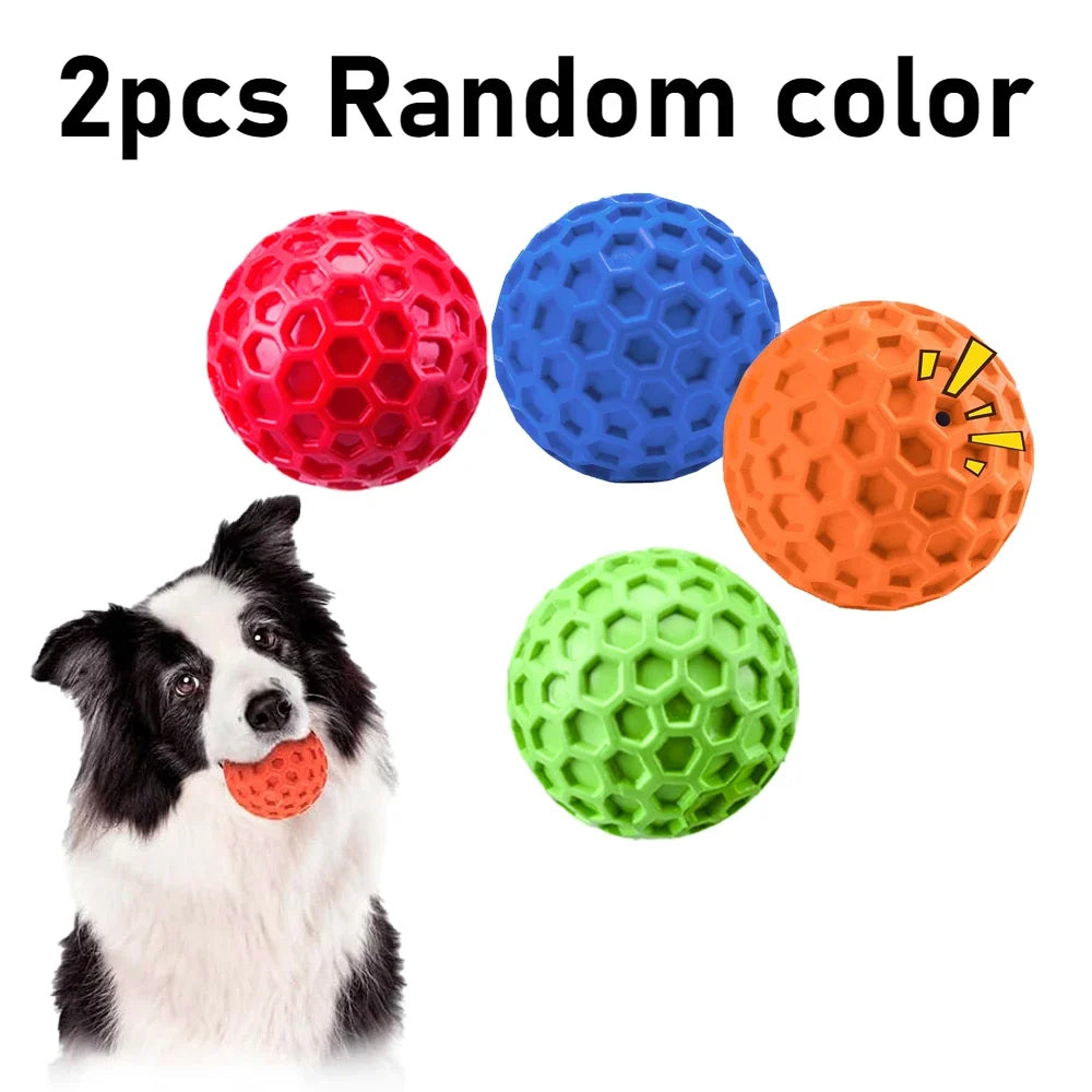 Rubber 1- Indestructible Squeaky Dog Toys – 2 Colors