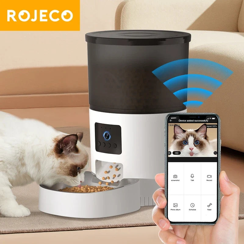 ROJECO Automatic Cat Feeder With Camera - ProPawPet.com