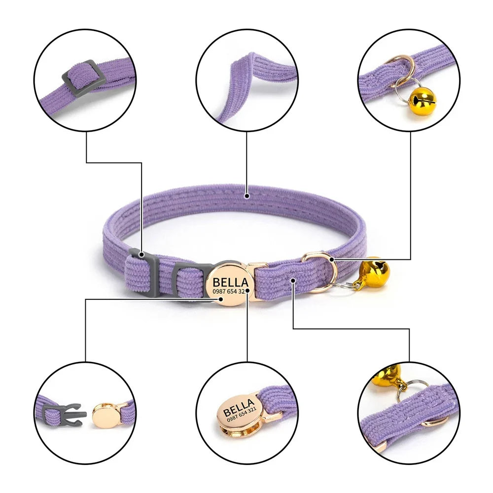 Personalized Engraved Cat Collar Adjustable - ProPawPet.com