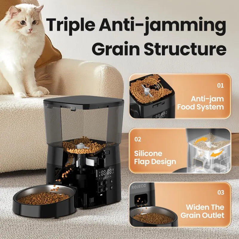 ROJECO Automatic Pet Feeder Button Version - ProPawPet.com