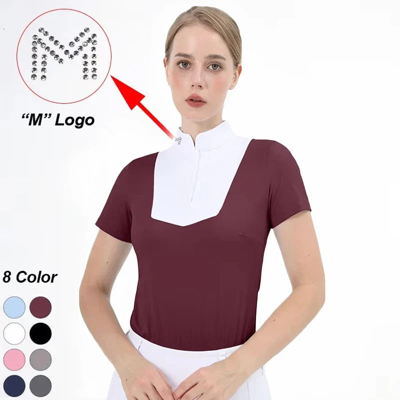 M LOGO Equestrian T-Shirts Short Sleeve Tops - ProPawPet.com